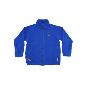Patagonia Kids L Synchilla Fleece Jacket Blue Full Zip Boys Girls 12 USA Made
